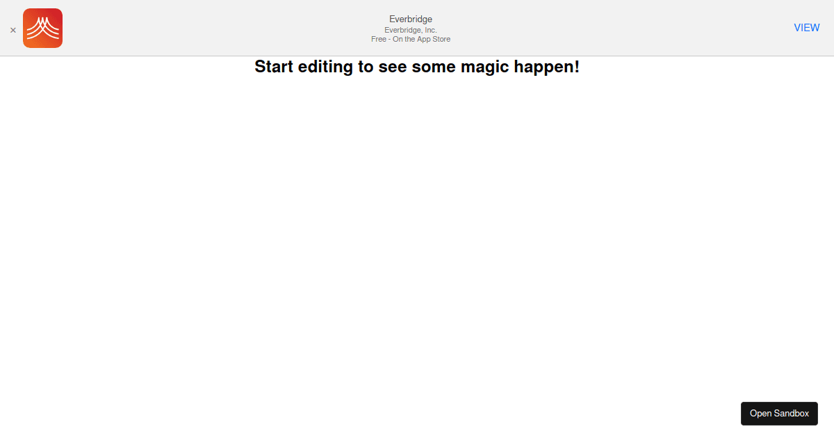 react app banner - Codesandbox