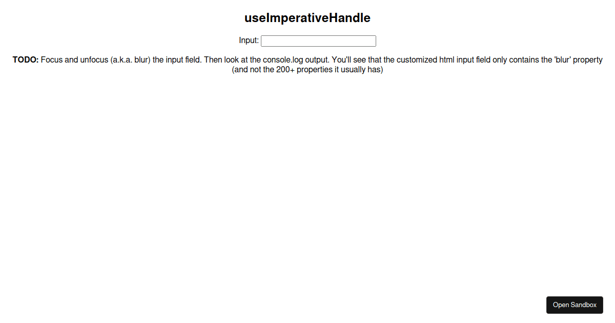 useImperativeHandle - Codesandbox