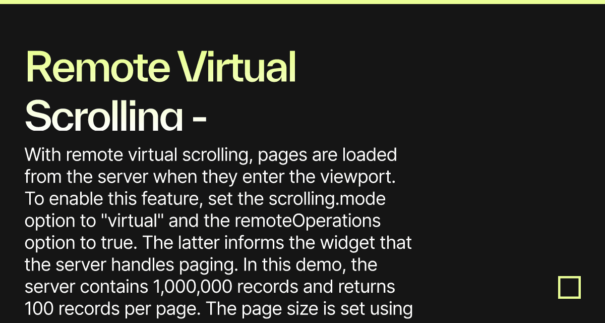 Remote Virtual Scrolling - DevExtreme Data Grid (forked) - Codesandbox