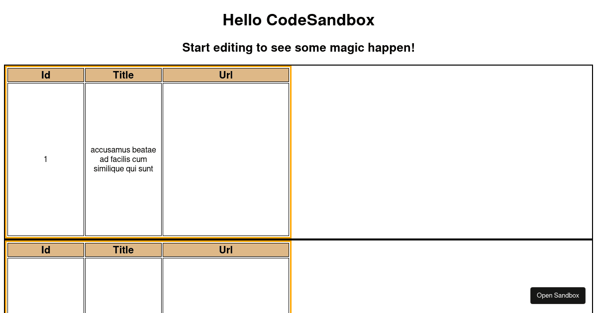react - Codesandbox