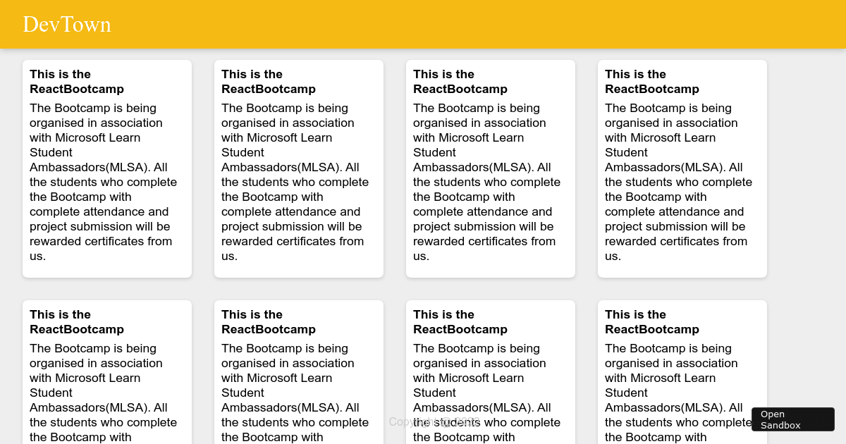 devtownfrontend - Codesandbox