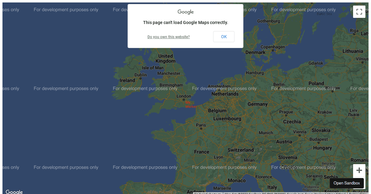 googlemapreact error with marker Codesandbox