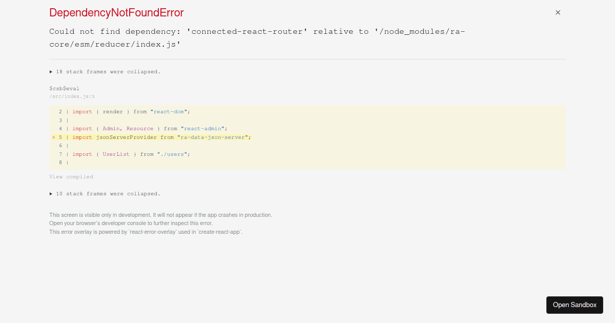 react-admin demo example - Codesandbox
