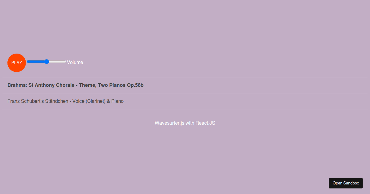 Audio Player with Wavesurfer.js & React (forked) - Codesandbox