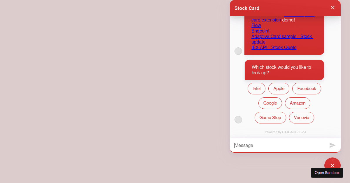 Stock Card - Codesandbox