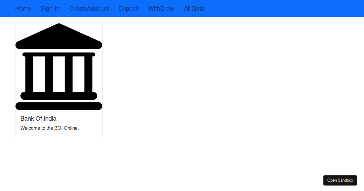 Jana Bank Project - Codesandbox
