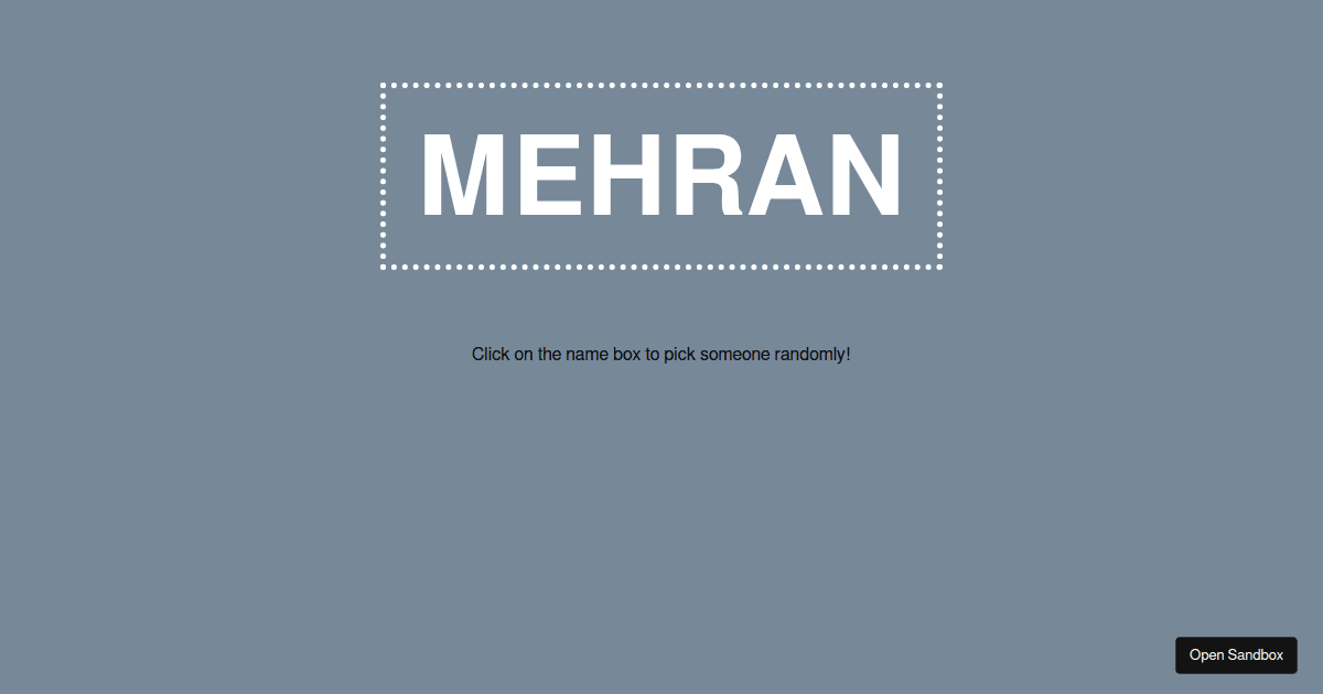 Random name picker codesandbox