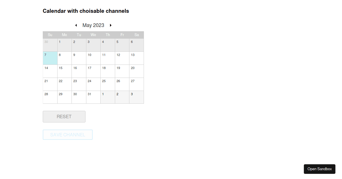 React Calendar Multiday (forked) - Codesandbox