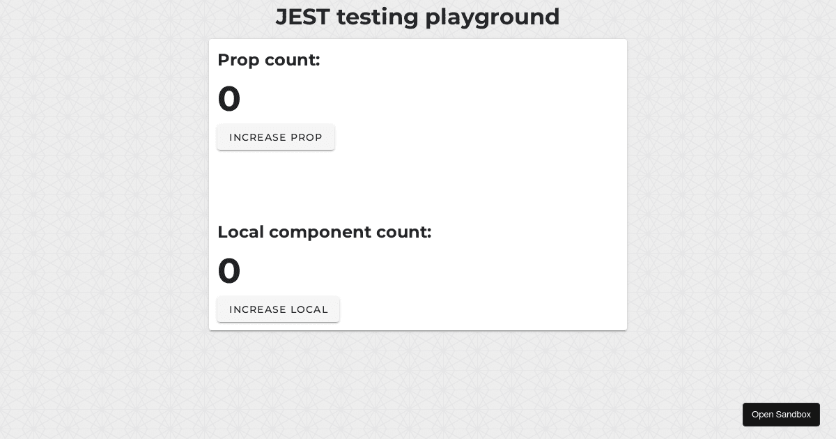 Jest testing - Codesandbox