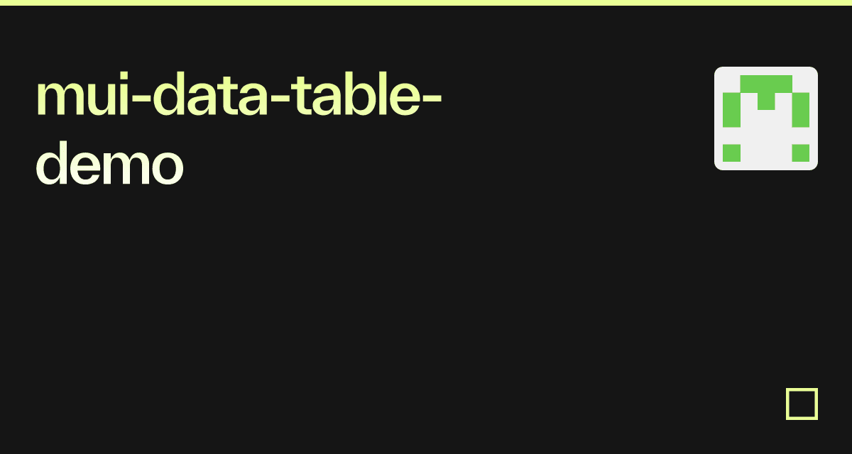 mui-data-table-demo - Codesandbox