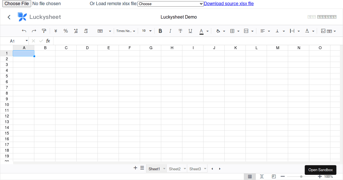 Luckysheet 示例 - Codesandbox