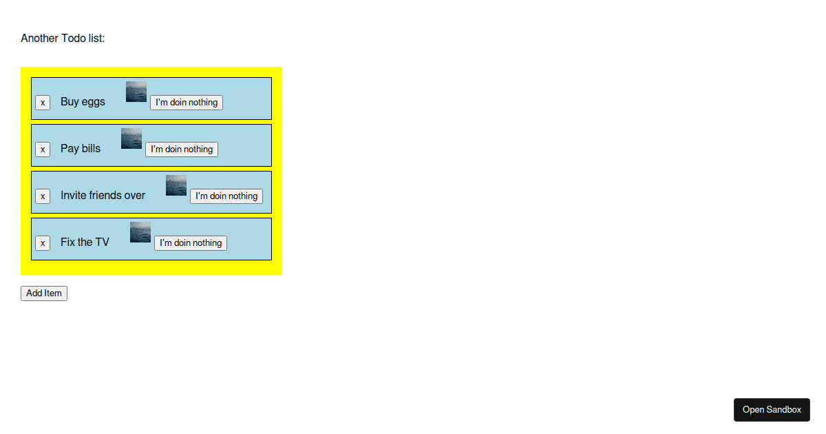 Another todos with animation (div) - Codesandbox