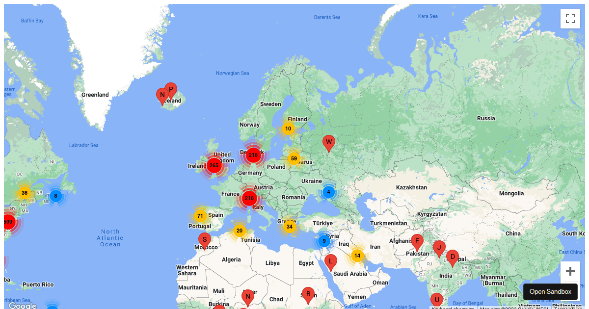 Google Maps Markers - Codesandbox