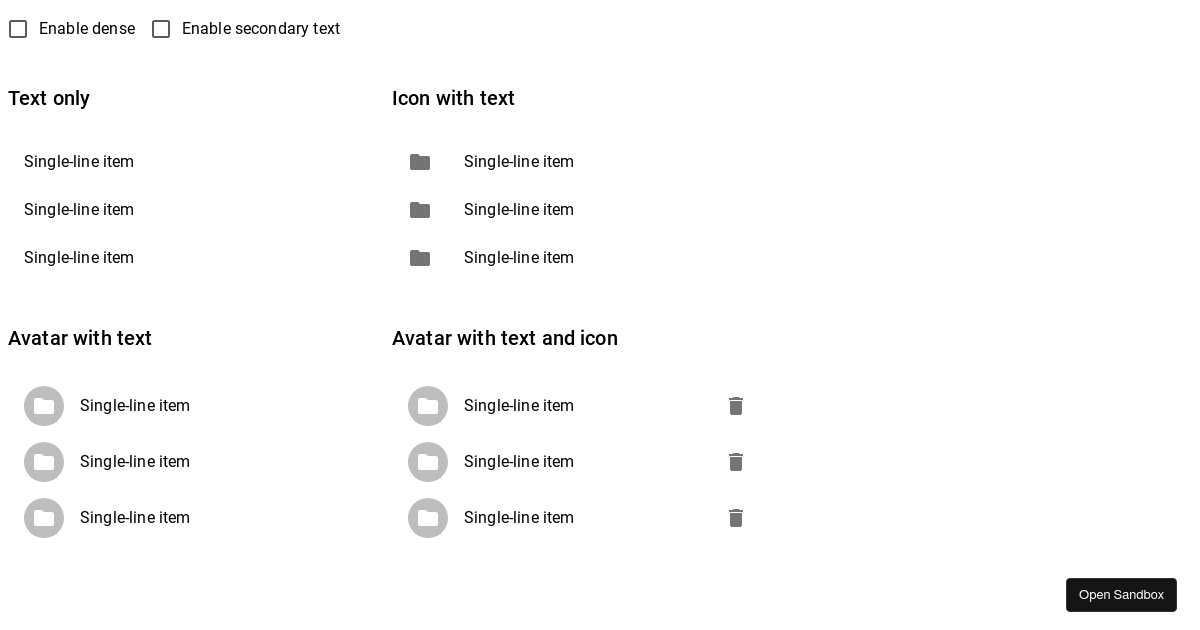 InteractiveList Material Demo - Codesandbox