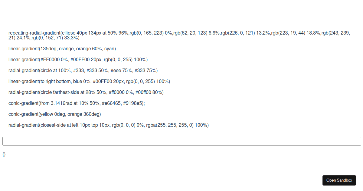 WebsKit Gradient Parser - Codesandbox