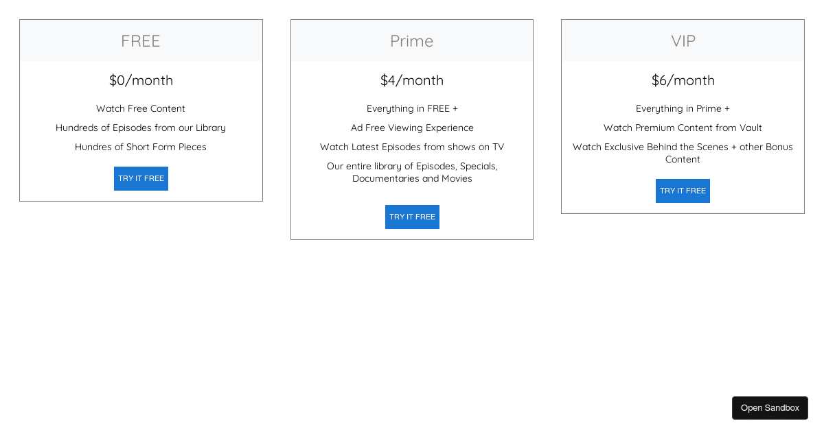 Pricing Plan (forked) - Codesandbox