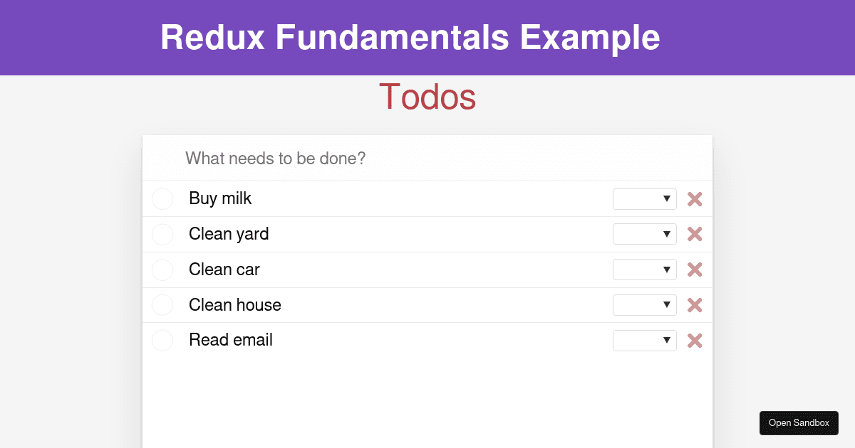 Redux-fundamentals-example - Codesandbox