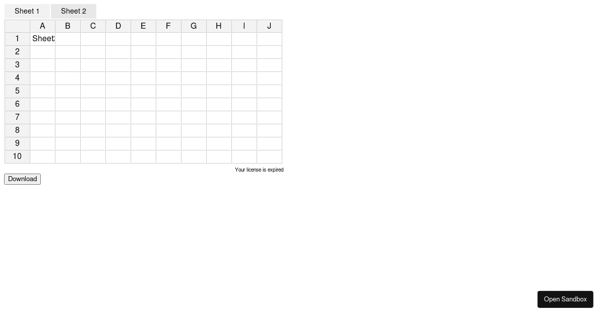 React Spreadsheet (forked) - Codesandbox