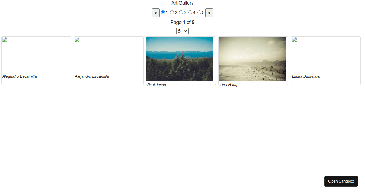 Code Gallery gallery - Codesandbox