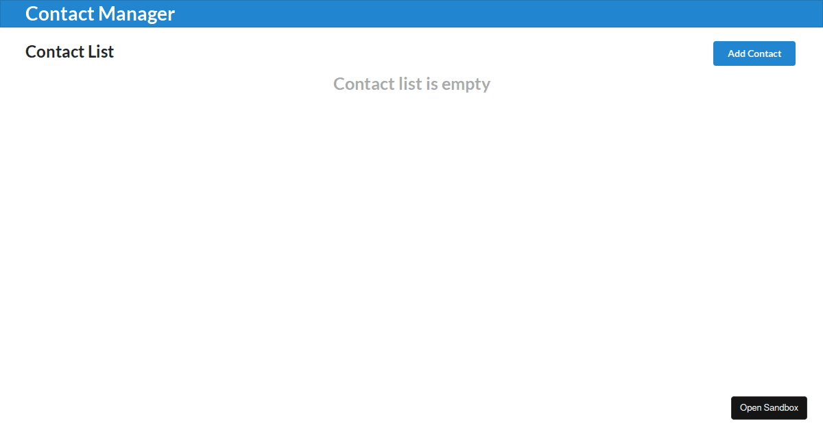 contact app - Codesandbox