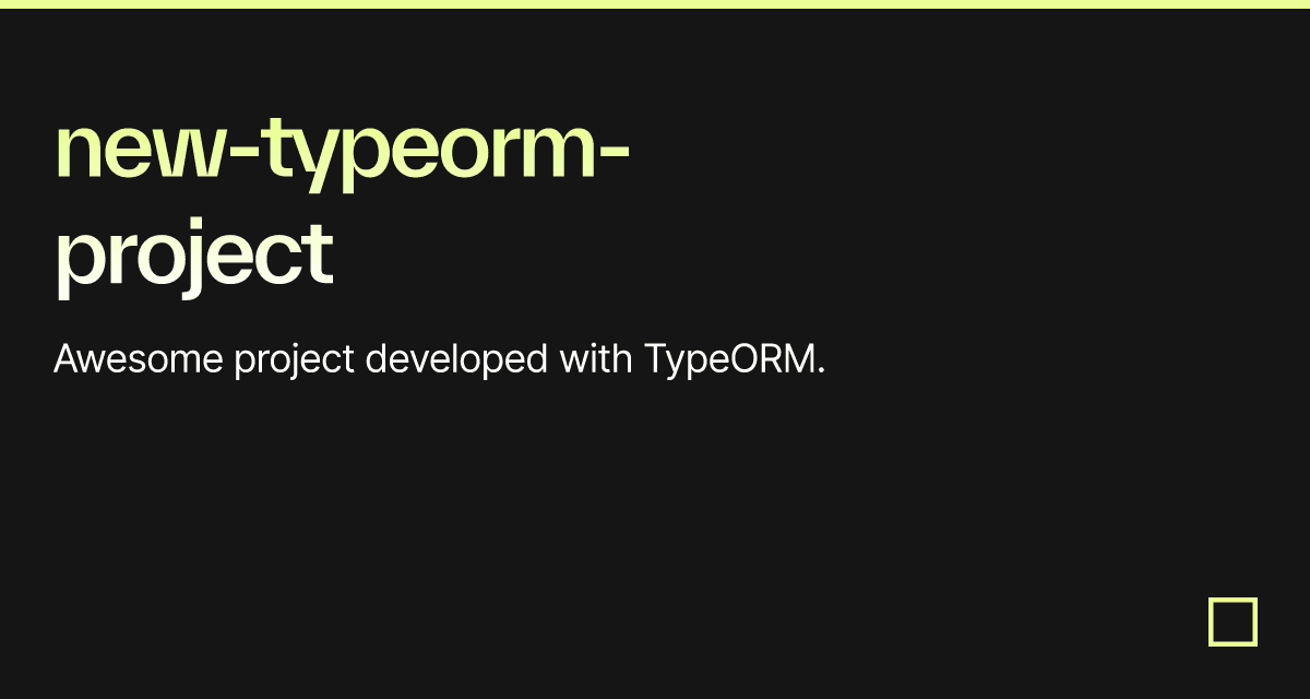 new-typeorm-project - Codesandbox