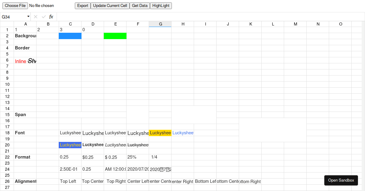 Luckysheet (forked) - Codesandbox