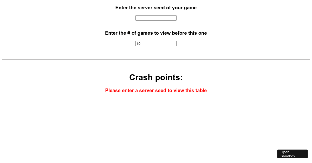 roobetcrash Codesandbox