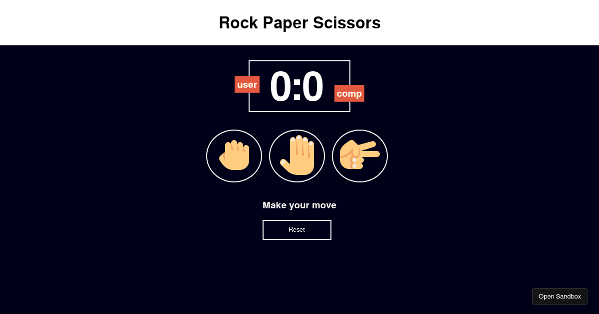 UnevenCoder/RockPaperScissorwithsvelte Codesandbox