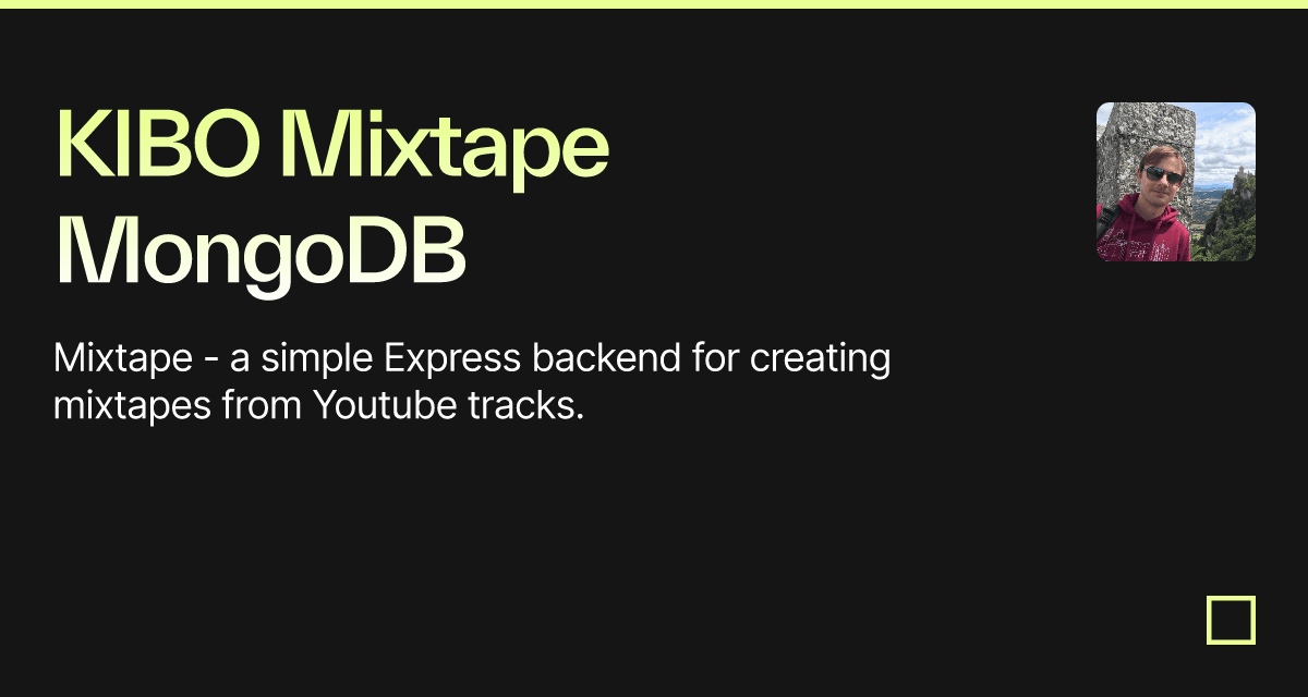 KIBO Mixtape MongoDB - Codesandbox