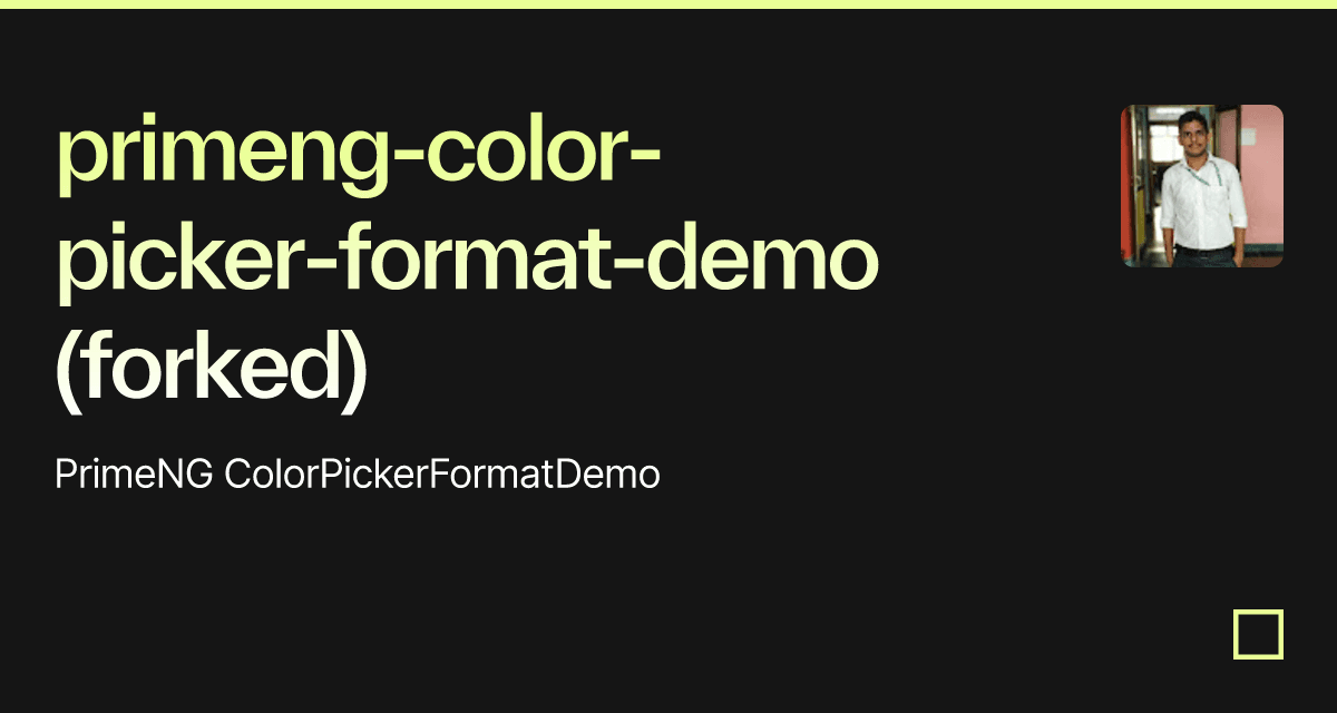 primengcolorpickerformatdemo (forked) Codesandbox