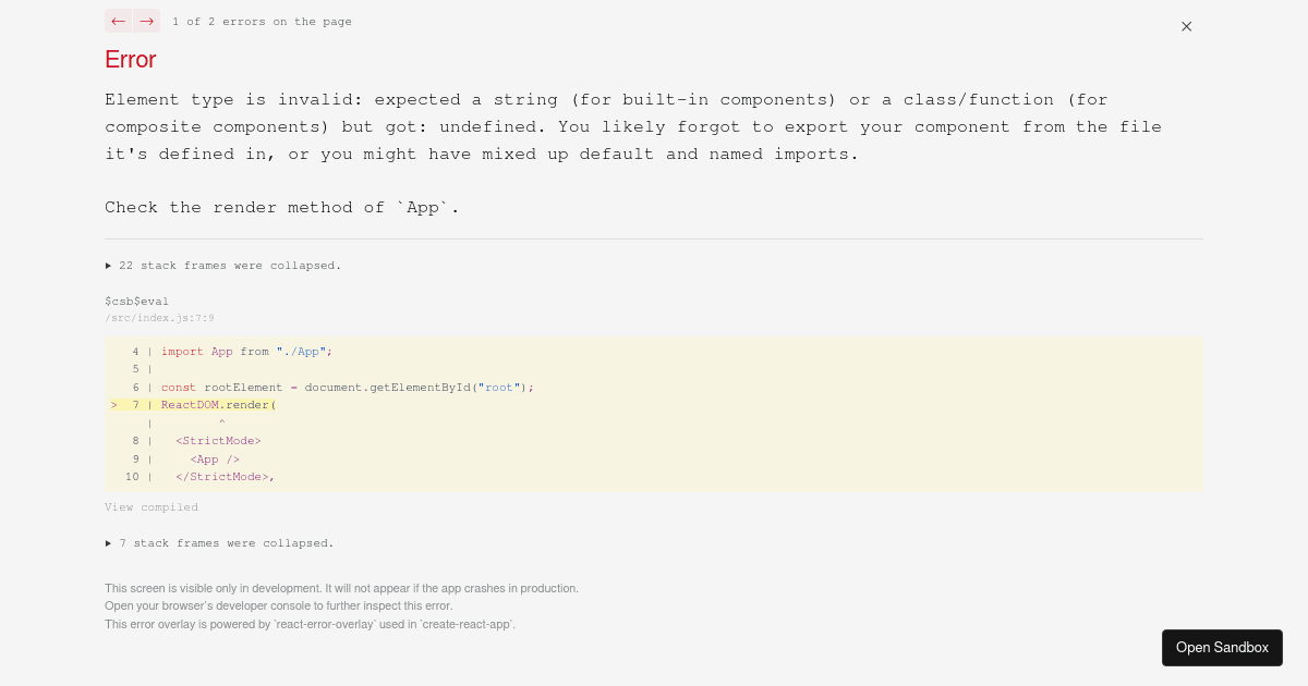 react - Codesandbox