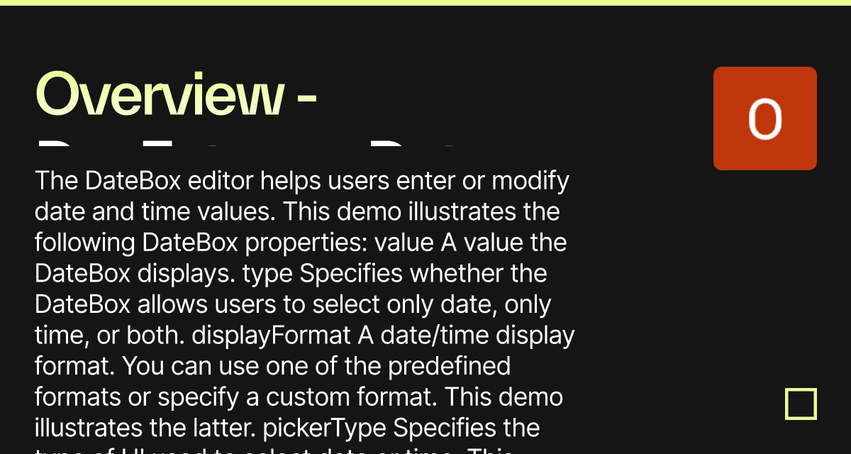 Overview DevExtreme Date Box (forked) Codesandbox