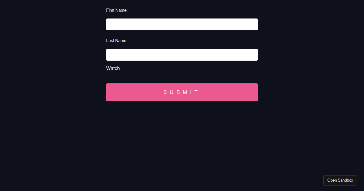 React Hook Form - V6 - useWatch - Codesandbox