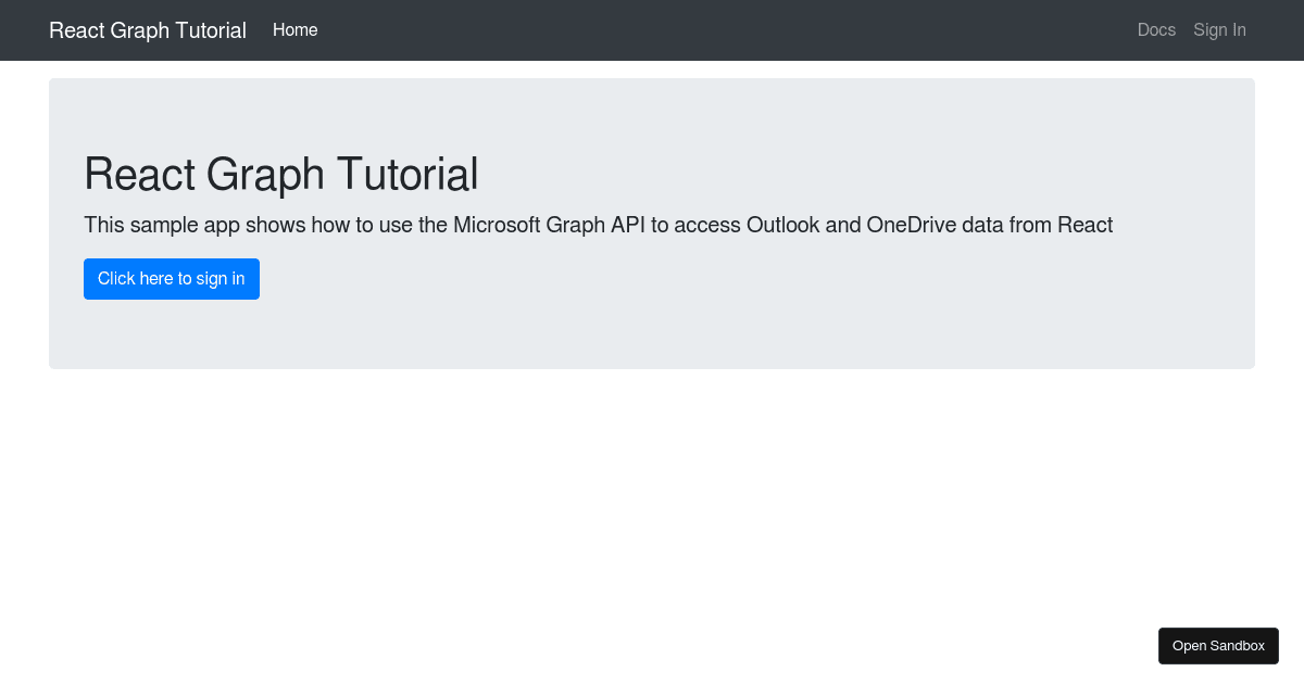 Microsoft Graph Playground (forked) - Codesandbox