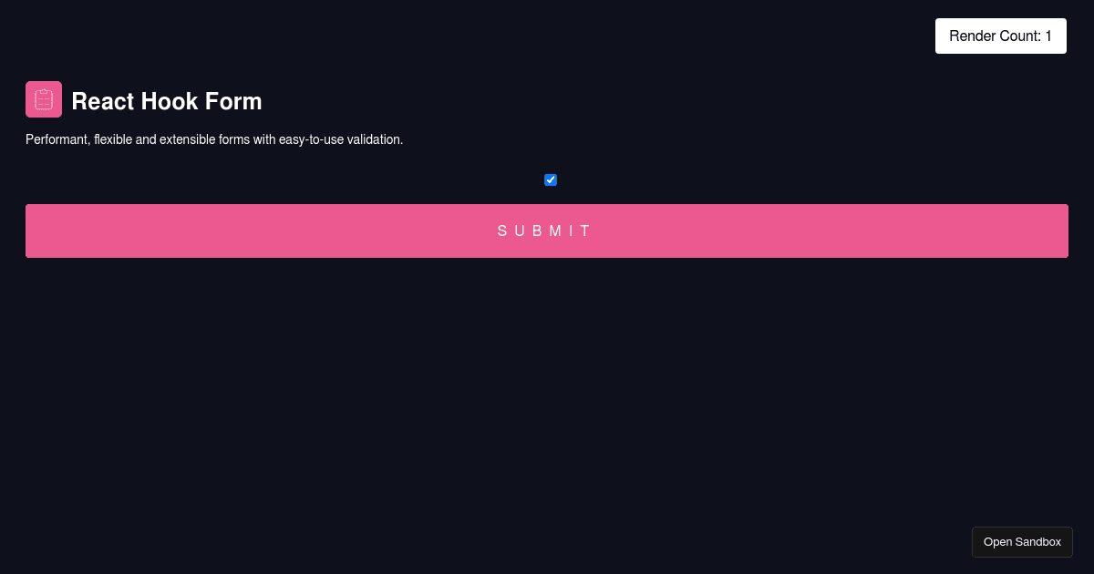 React Hook Form (JS) (forked) - Codesandbox