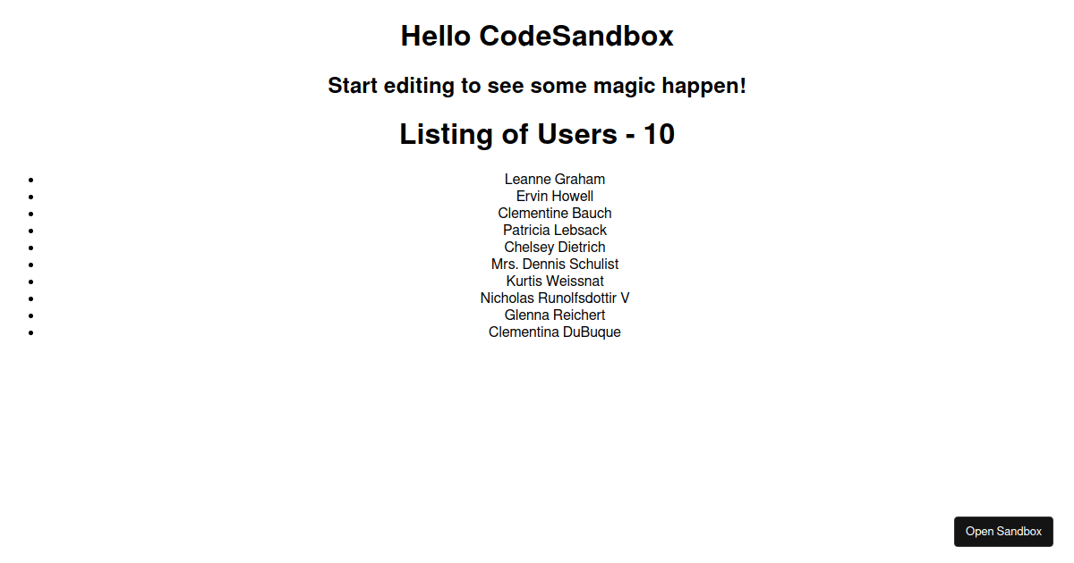 react practice - Codesandbox