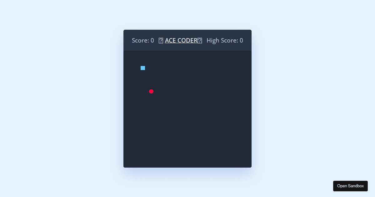 Snake Game using JavaScript, HTML and CSS - Codesandbox