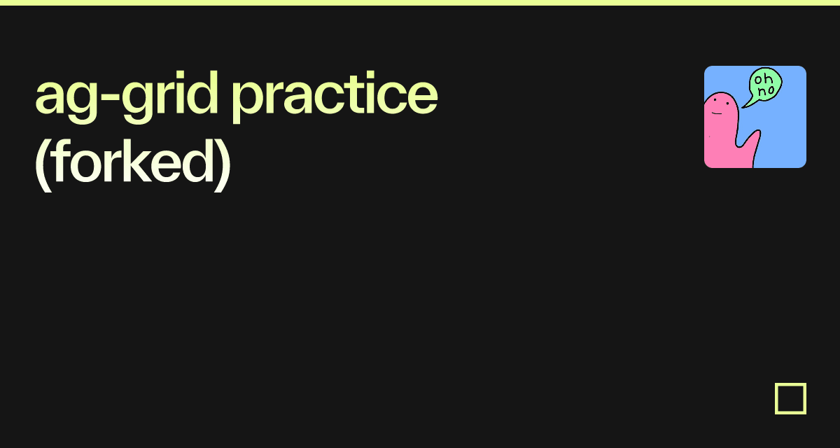 ag-grid practice (forked) - Codesandbox