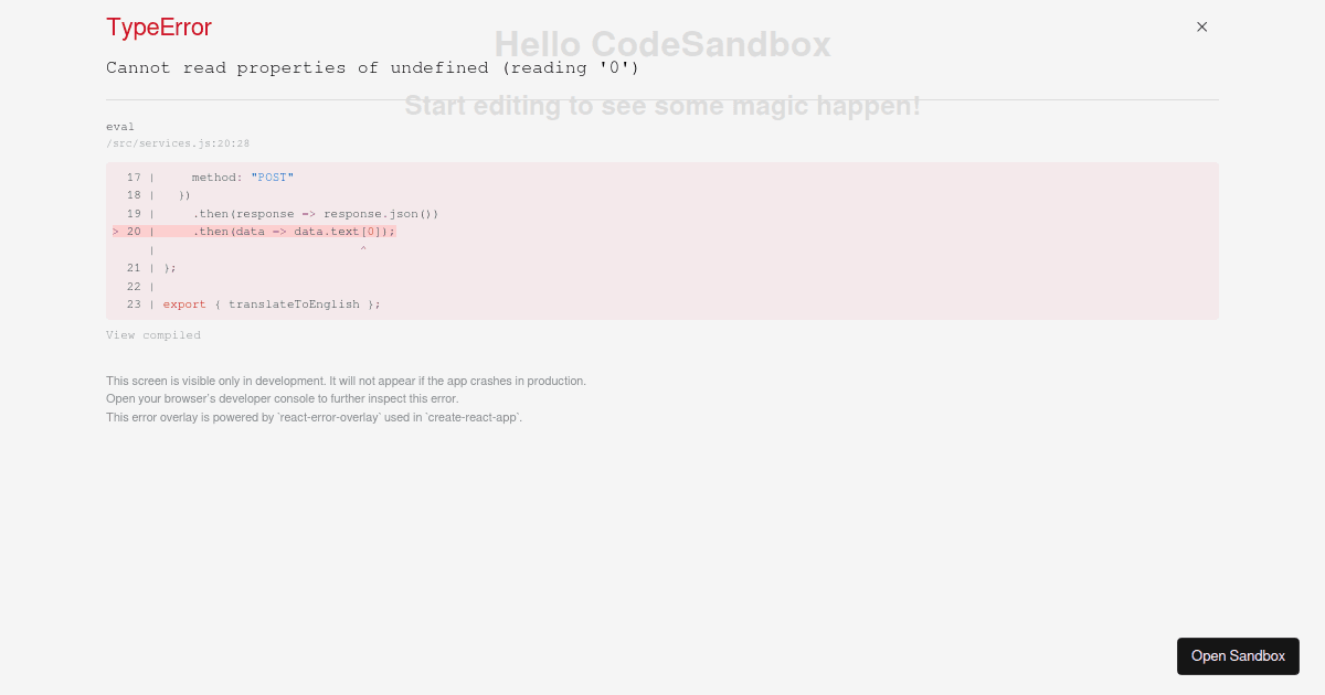 React Challenge - Codesandbox