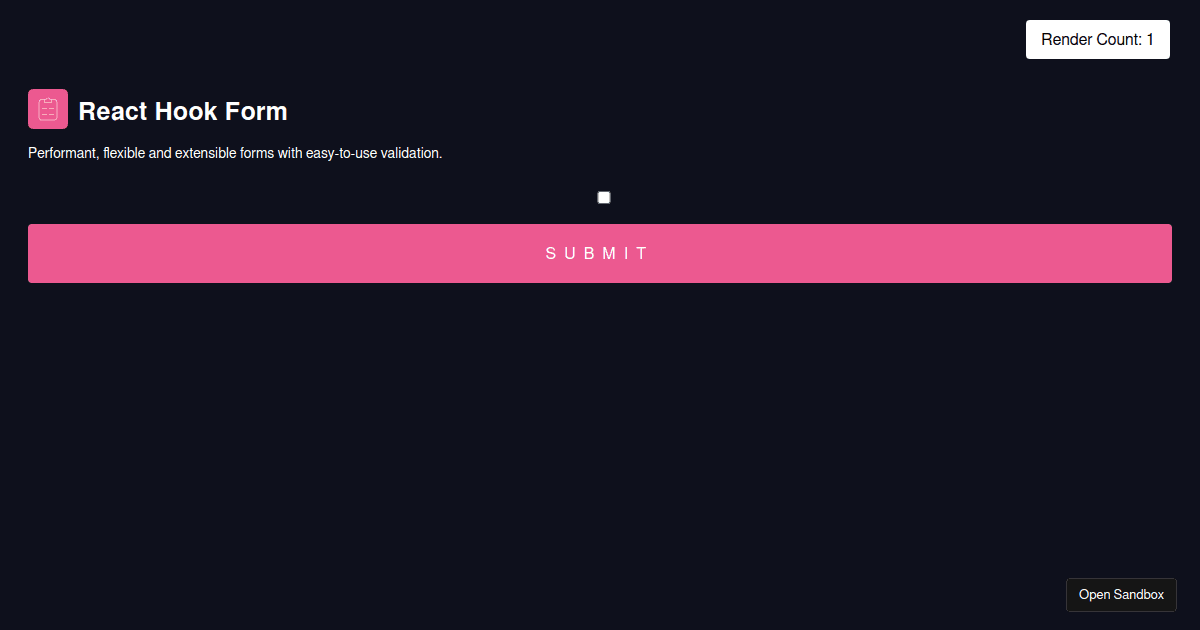 React Hook Form (JS) (forked) - Codesandbox