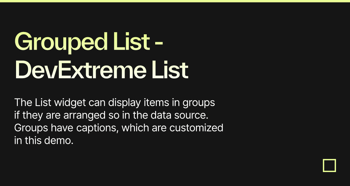 Grouped List Devextreme List Codesandbox