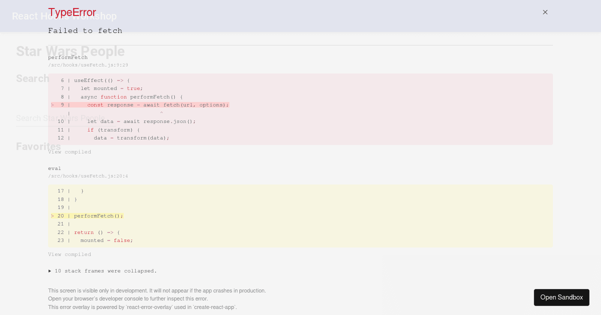react-hooks-workshop-live - Codesandbox
