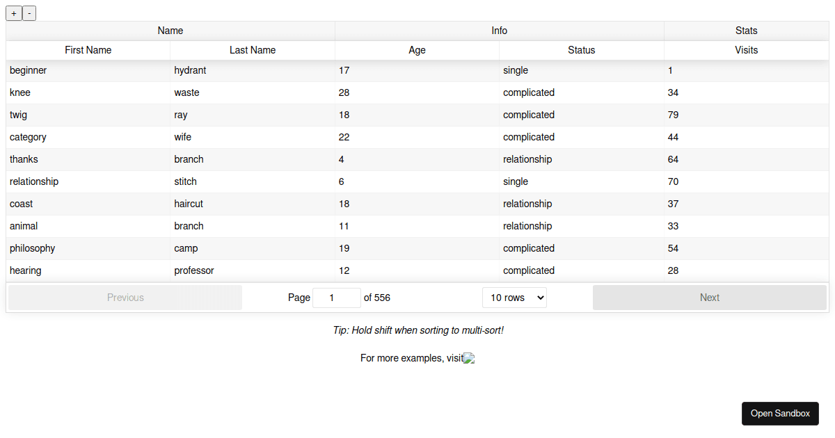 react-table-simple-table - Codesandbox