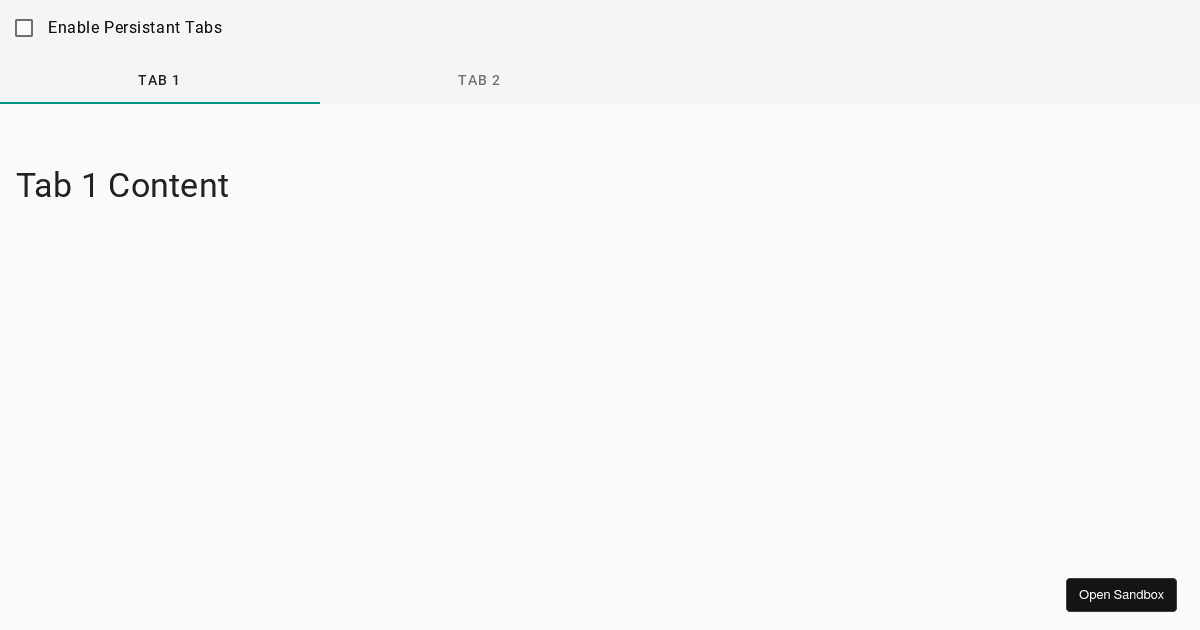 Tabs Example - Persistent Tabs - Codesandbox