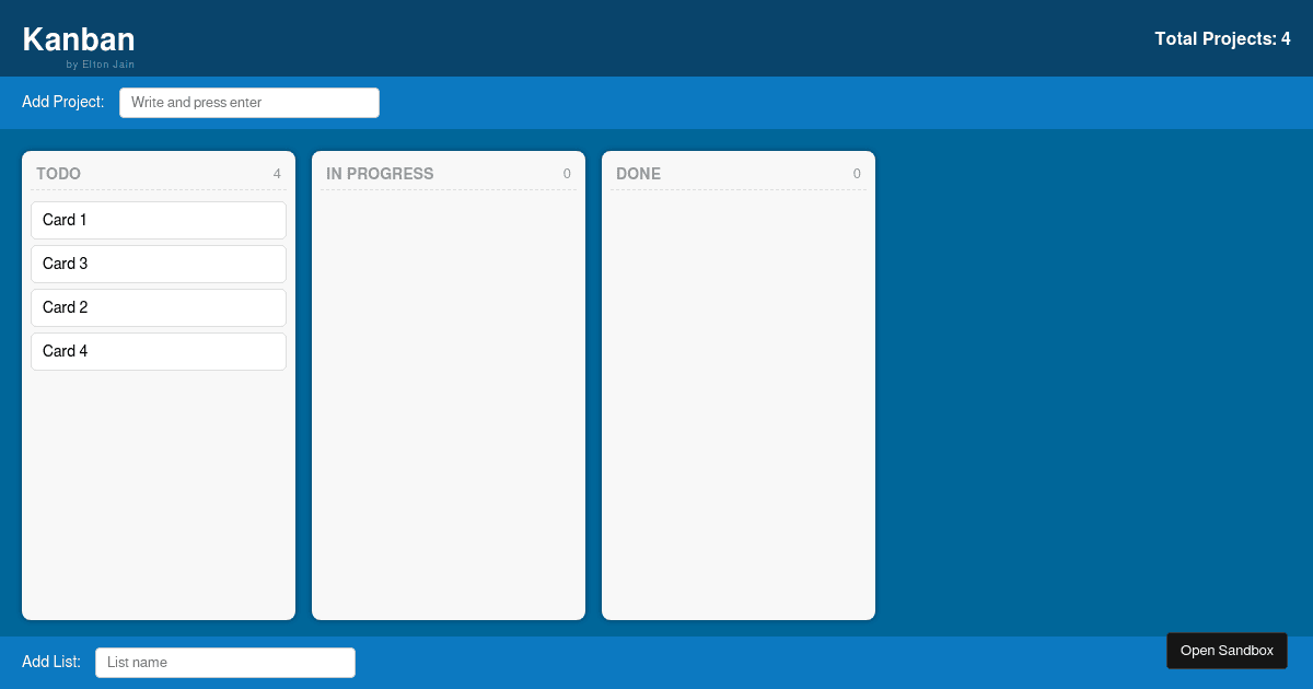 scazzy/kanban-board - Codesandbox