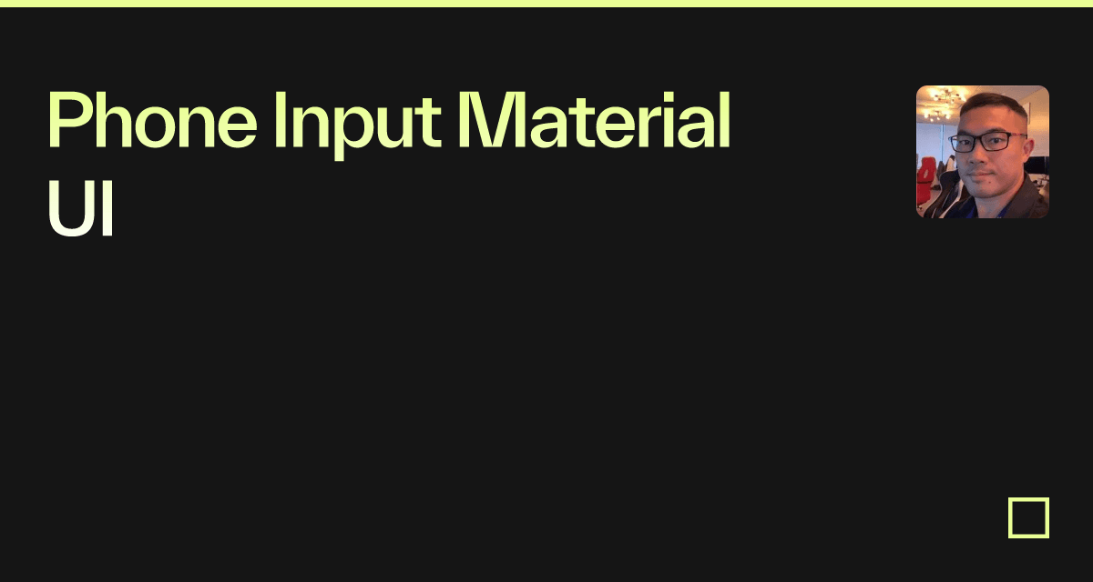 Phone Input Material UI - Codesandbox