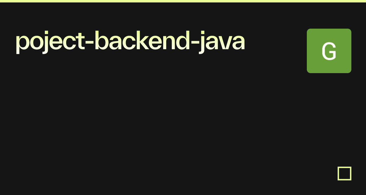 poject-backend-java - Codesandbox