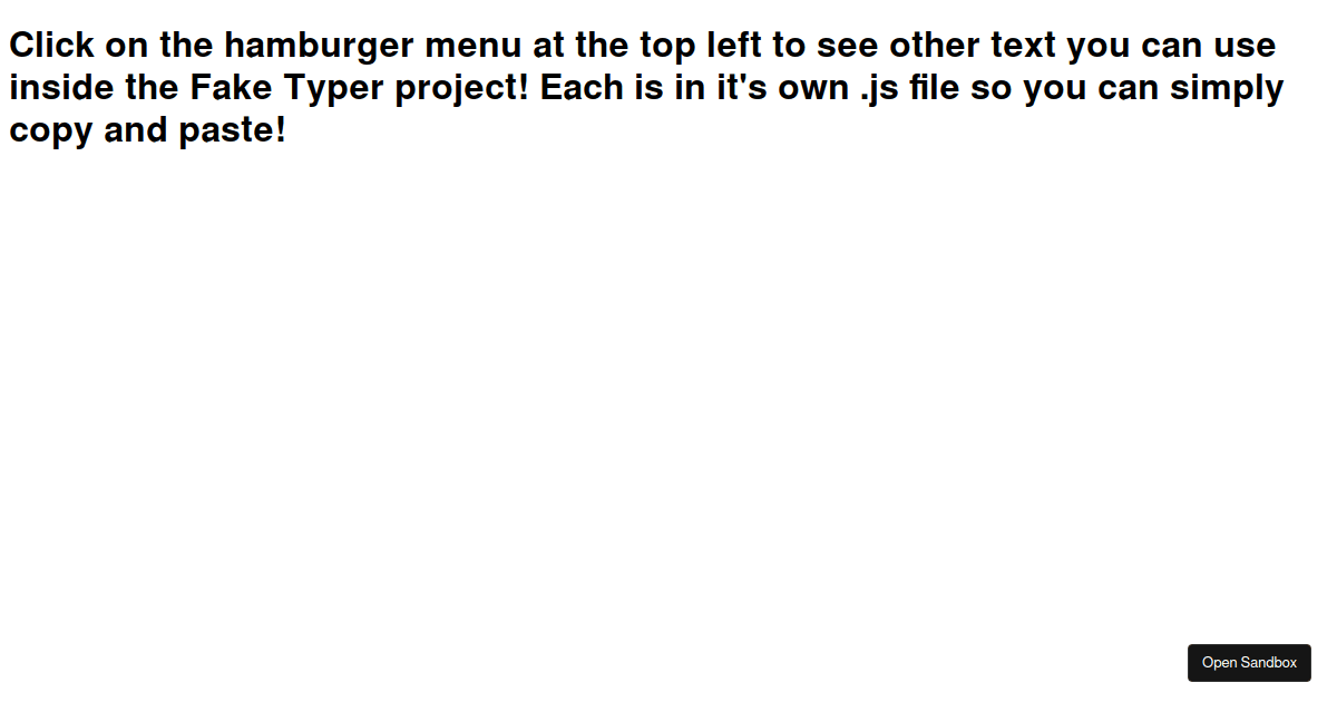 FakeCode - Codesandbox