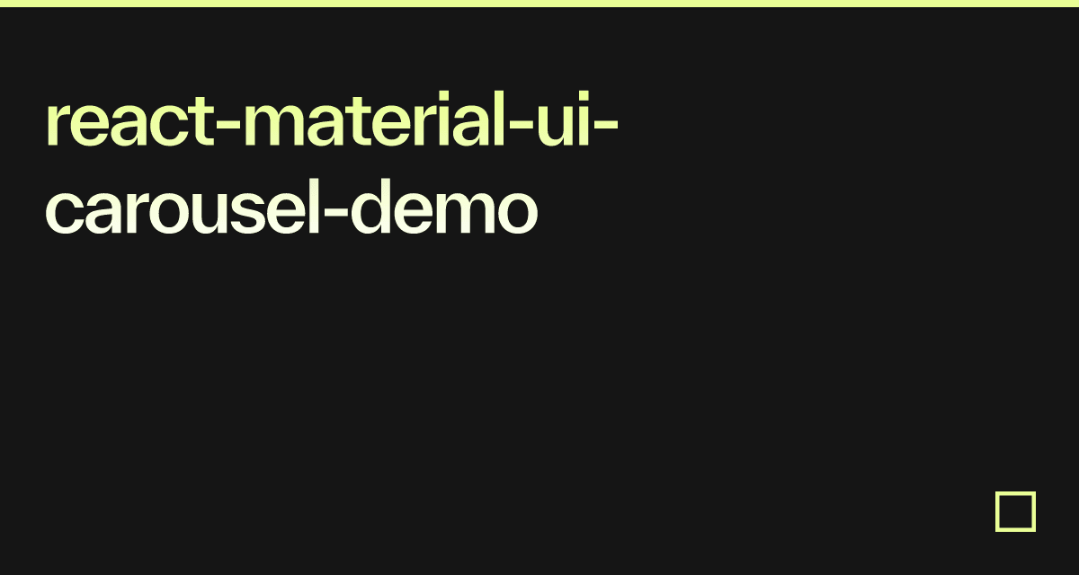 React Material Ui Carousel Demo