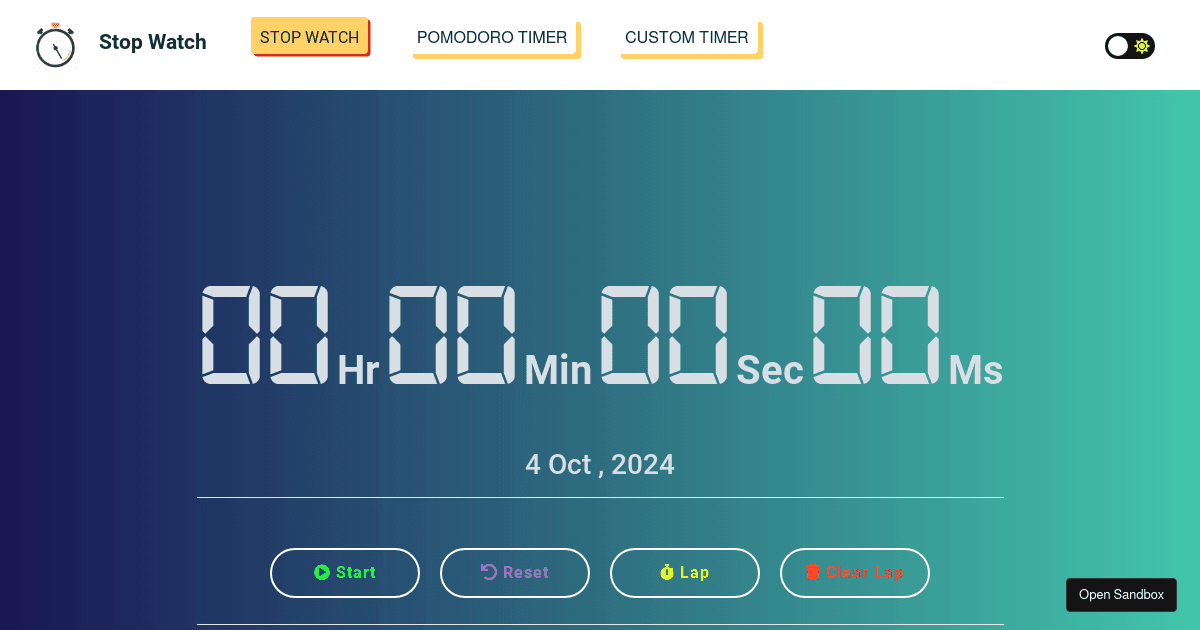 avinash201199/stopwatch - Codesandbox
